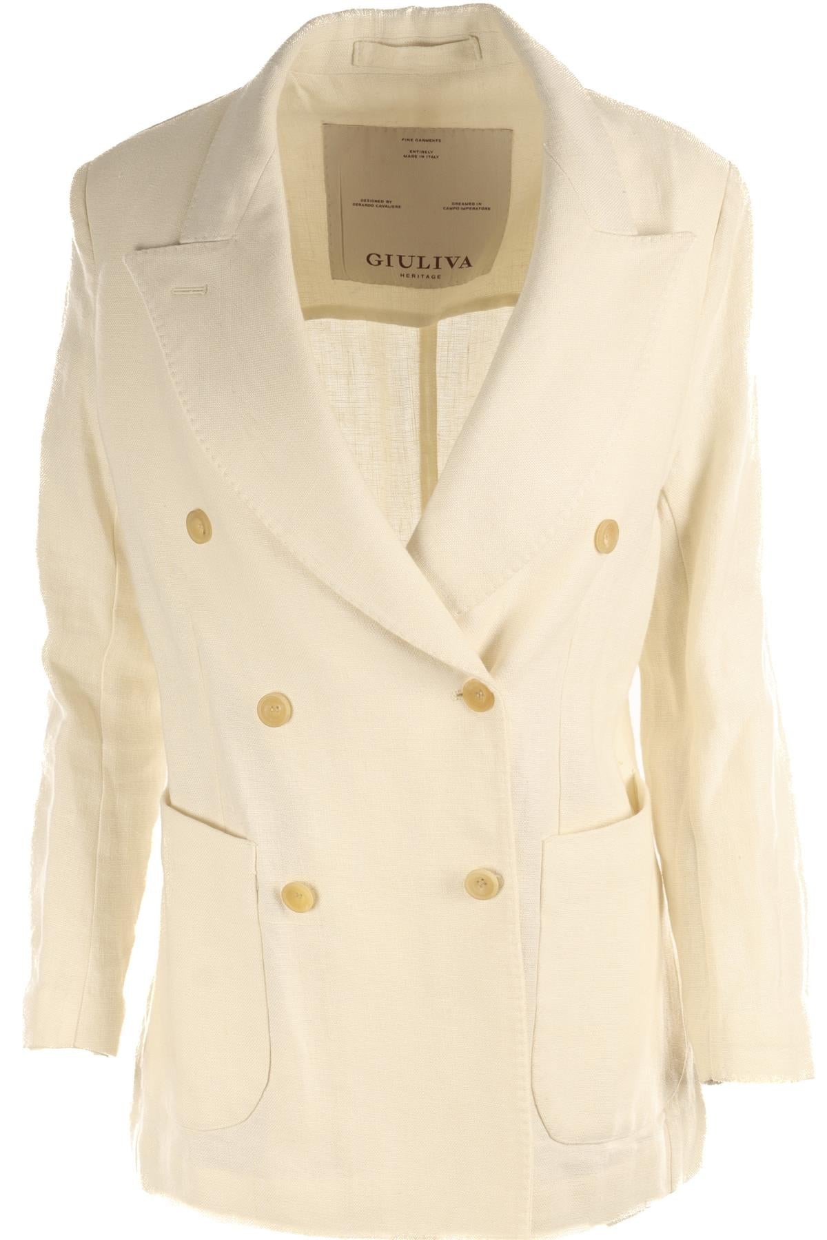 GIULIVIA HERITAGE CREAM LINEN BLAZER IT 40 UK 8