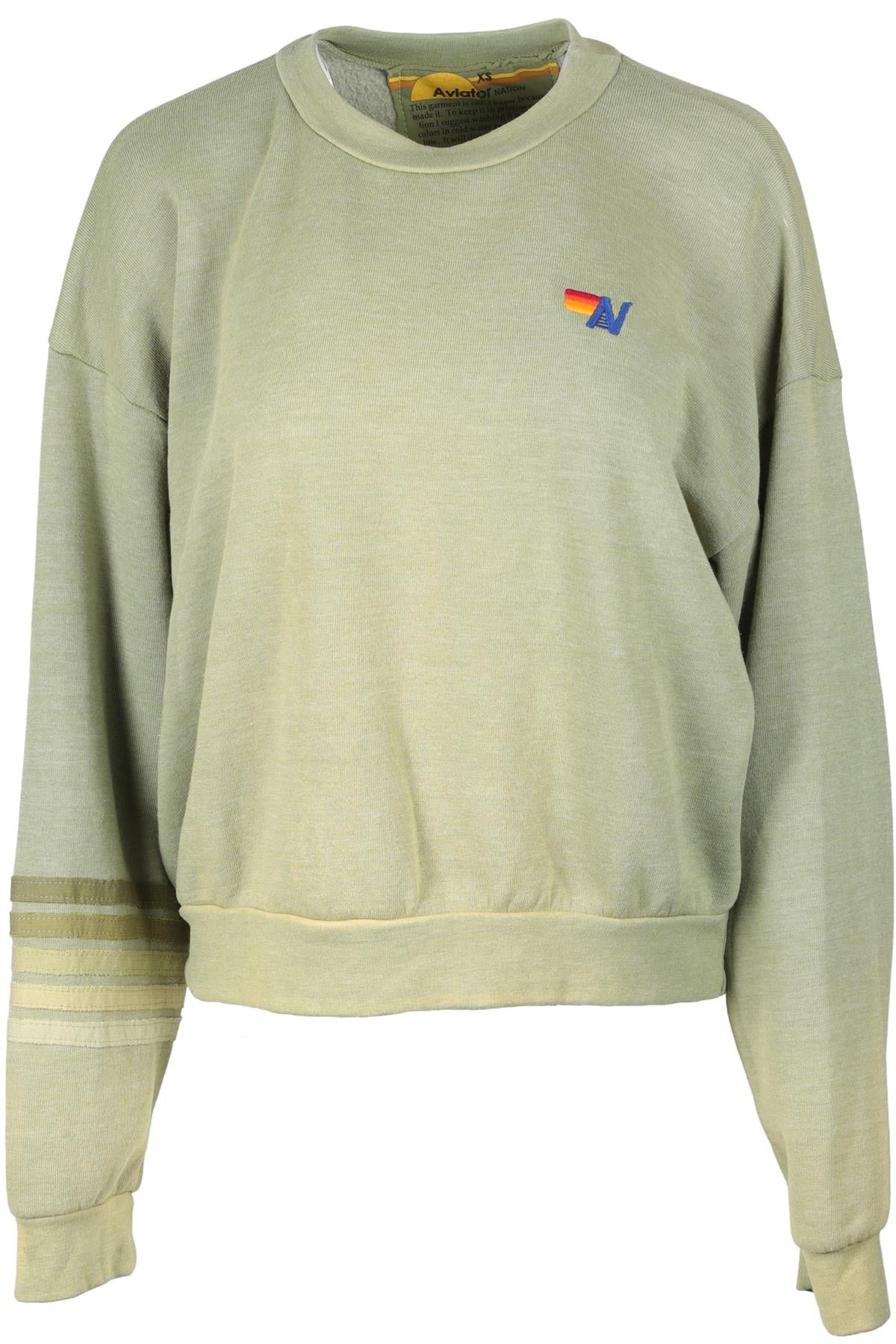 AVIATOR NATION GREEN COTTON SWEATSHIRT XSMALL
