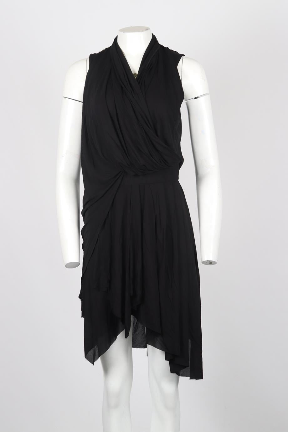 BALMAIN DRAPED JERSEY MINI DRESS FR 36 UK 8