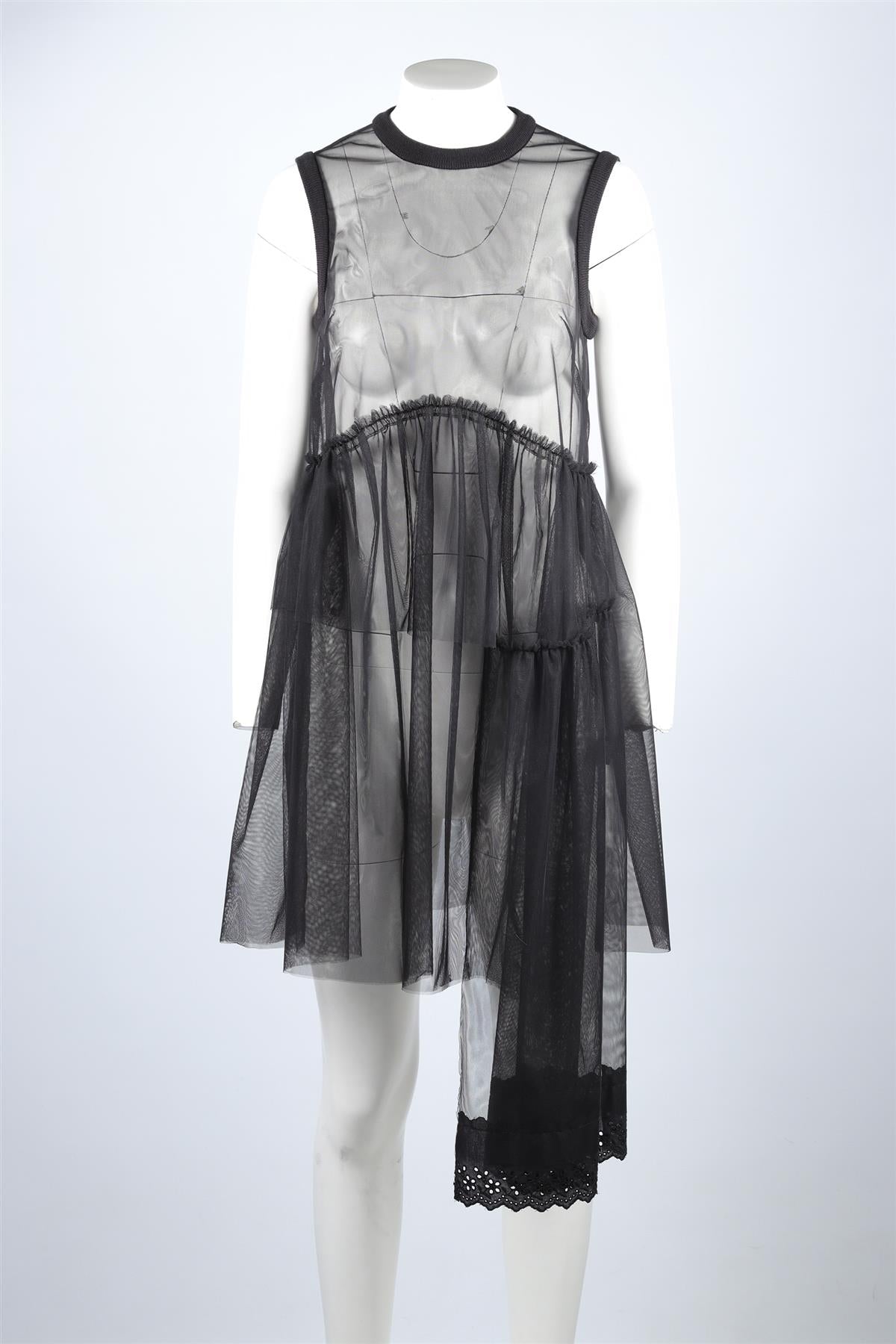 SIMONE ROCHA BLACK TULLE DRESS UK 6