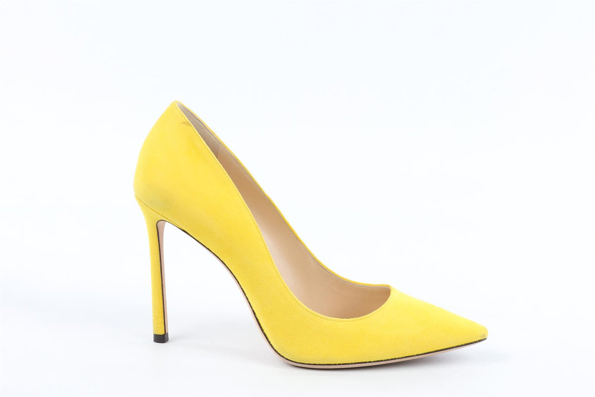 JIMMY CHOO YELLOW SUEDE PUMPS EU 38.5 UK 5.5 US 8.5