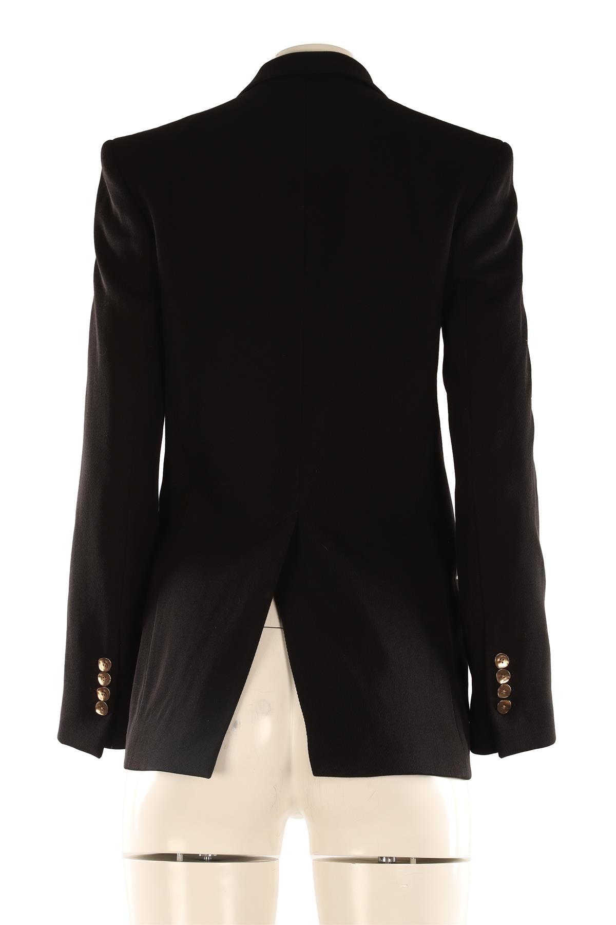 PETAR PETROV BLACK WOOL BLAZER FR 36 UK 8