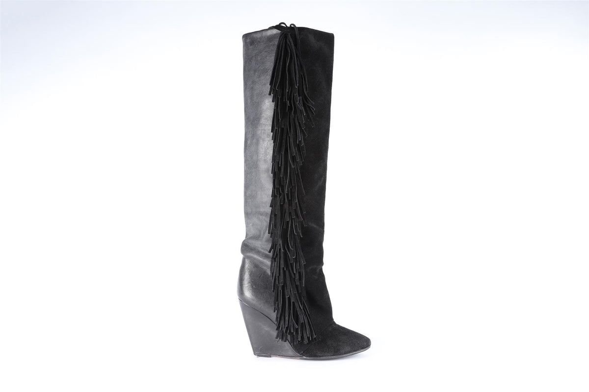 ISABEL MARANT BLACK SUEDE KNEE HIGH BOOTS EU 38 UK 5 US 8