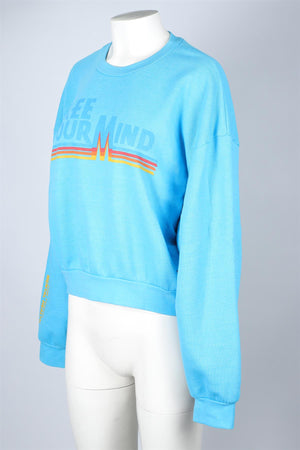 AVIATOR NATION BLUE COTTON SWEATSHIRT XSMALL