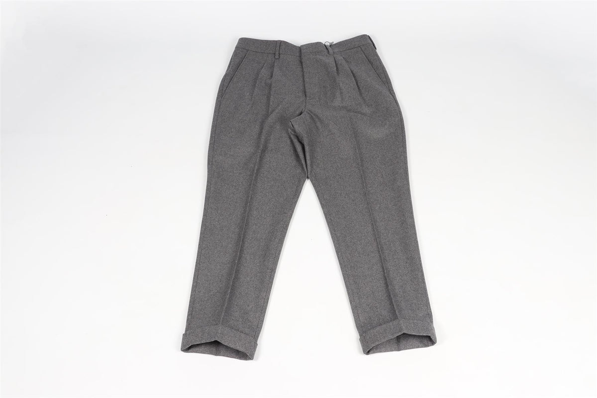 AMI PARIS GREY MEN'S WOOL STRAIGHT LEG PANTS FR 38 UK/US WAIST 30