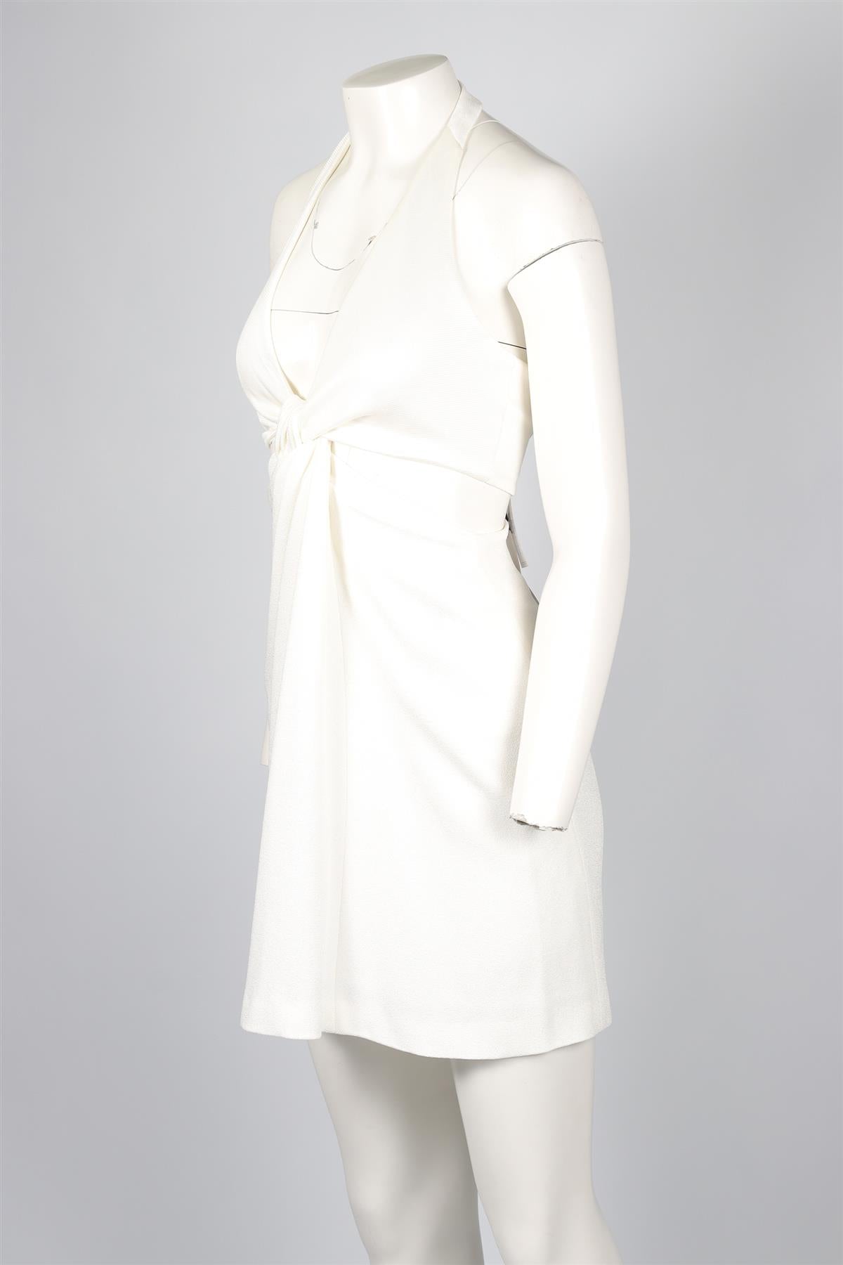 GALVAN LONDON WHITE CREPE MINI DRESS UK 8