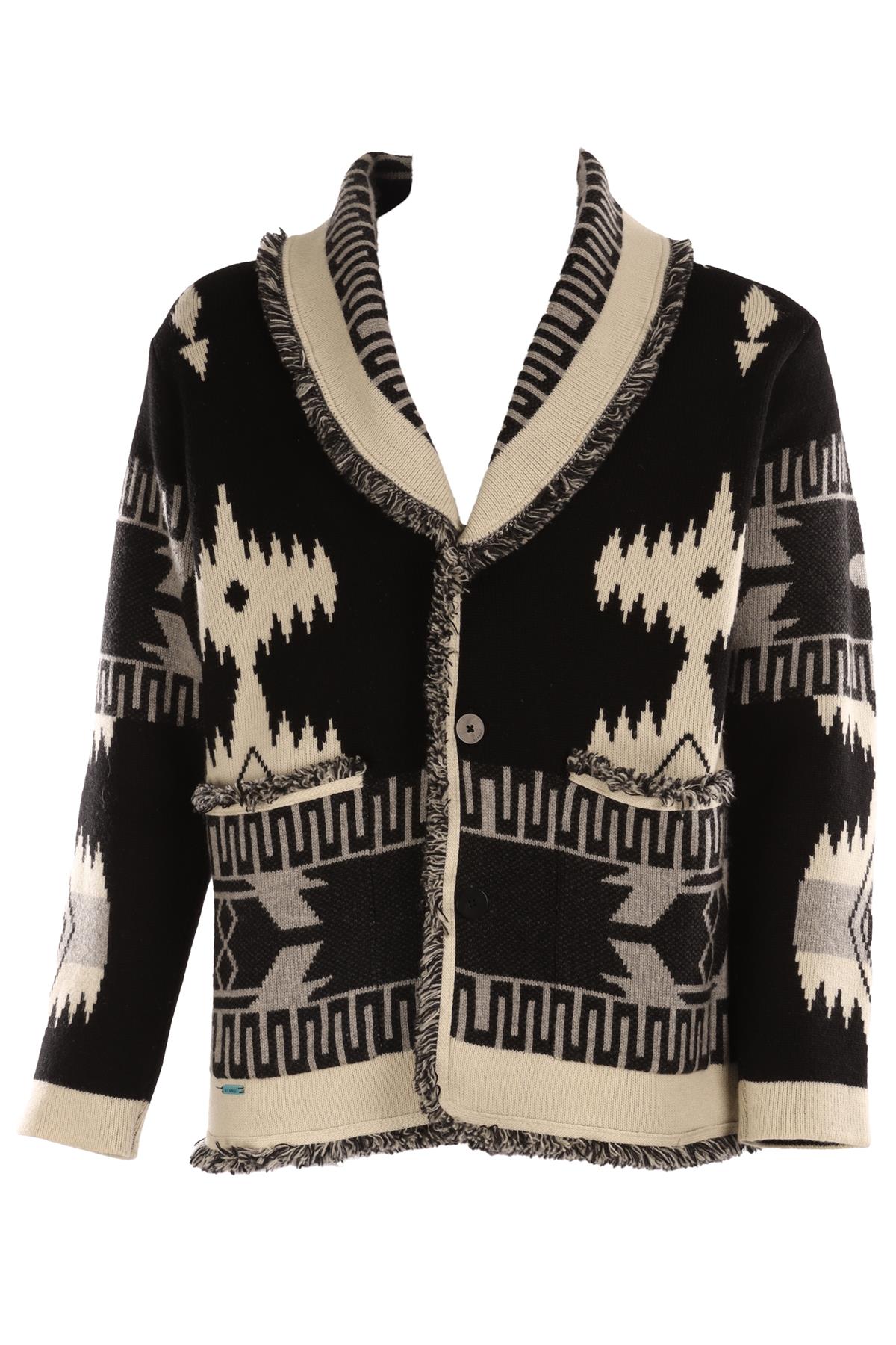 ALANUI BLACK MEN'S CASHMERE CARDIGAN SMALL