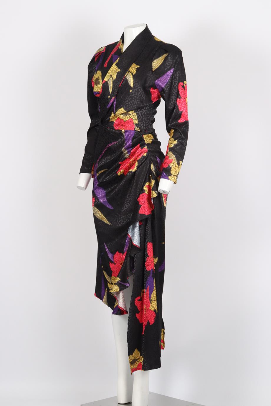 DODO BAR OR PRINTED SATIN MIDI DRESS IT 42 UK 10