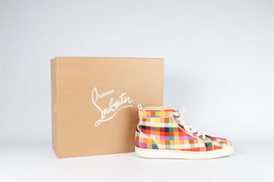 CHRISTIAN LOUBOUTIN MULTICOLOURED MEN'S LOUIS CANVAS SNEAKERS EU 42 UK 8 US 9