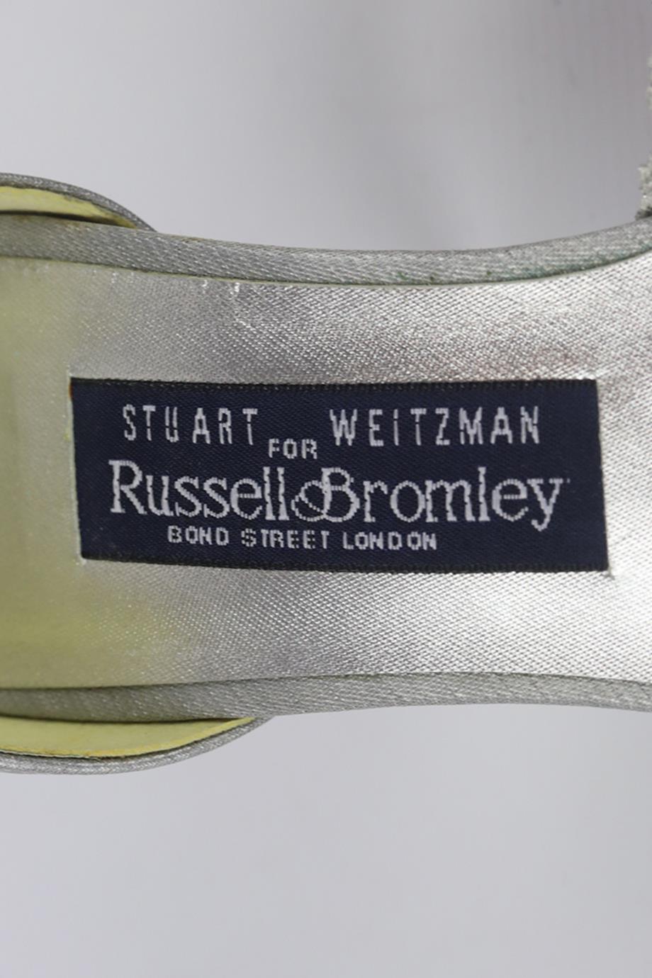 STUART WEITZMAN METALLIC LACE AND SATIN PUMPS EU 37.5 UK 4.5 US 7.5