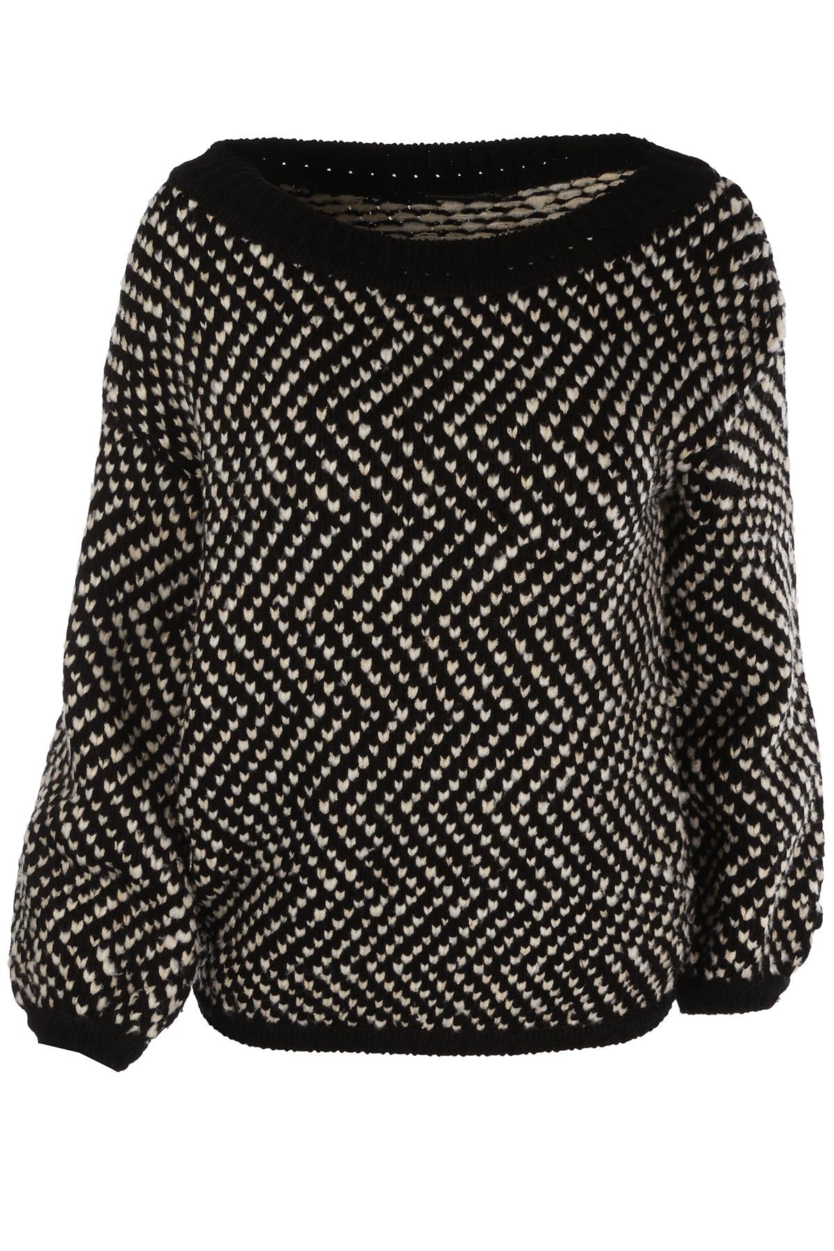ERMANNO SCERVINO BLACK WOOL SWEATER IT 40 UK 8