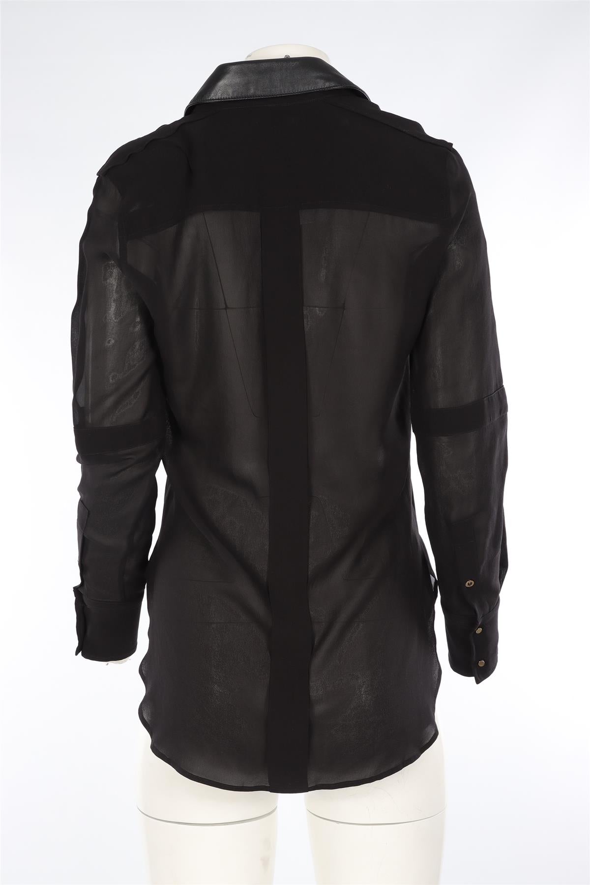 BELSTAFF BLACK SILK SHIRT IT 38 UK 6