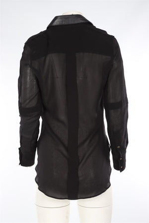 BELSTAFF BLACK SILK SHIRT IT 38 UK 6
