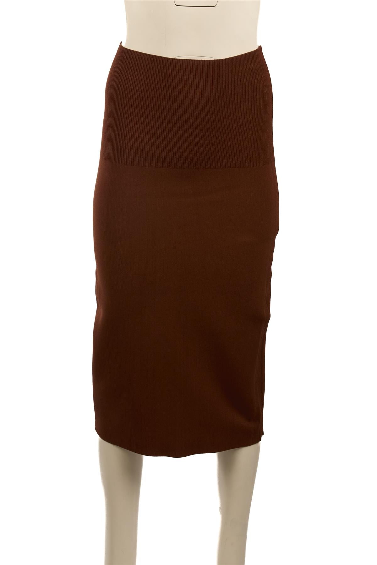 VB BODY BROWN KNIT MIDI SKIRT UK 6