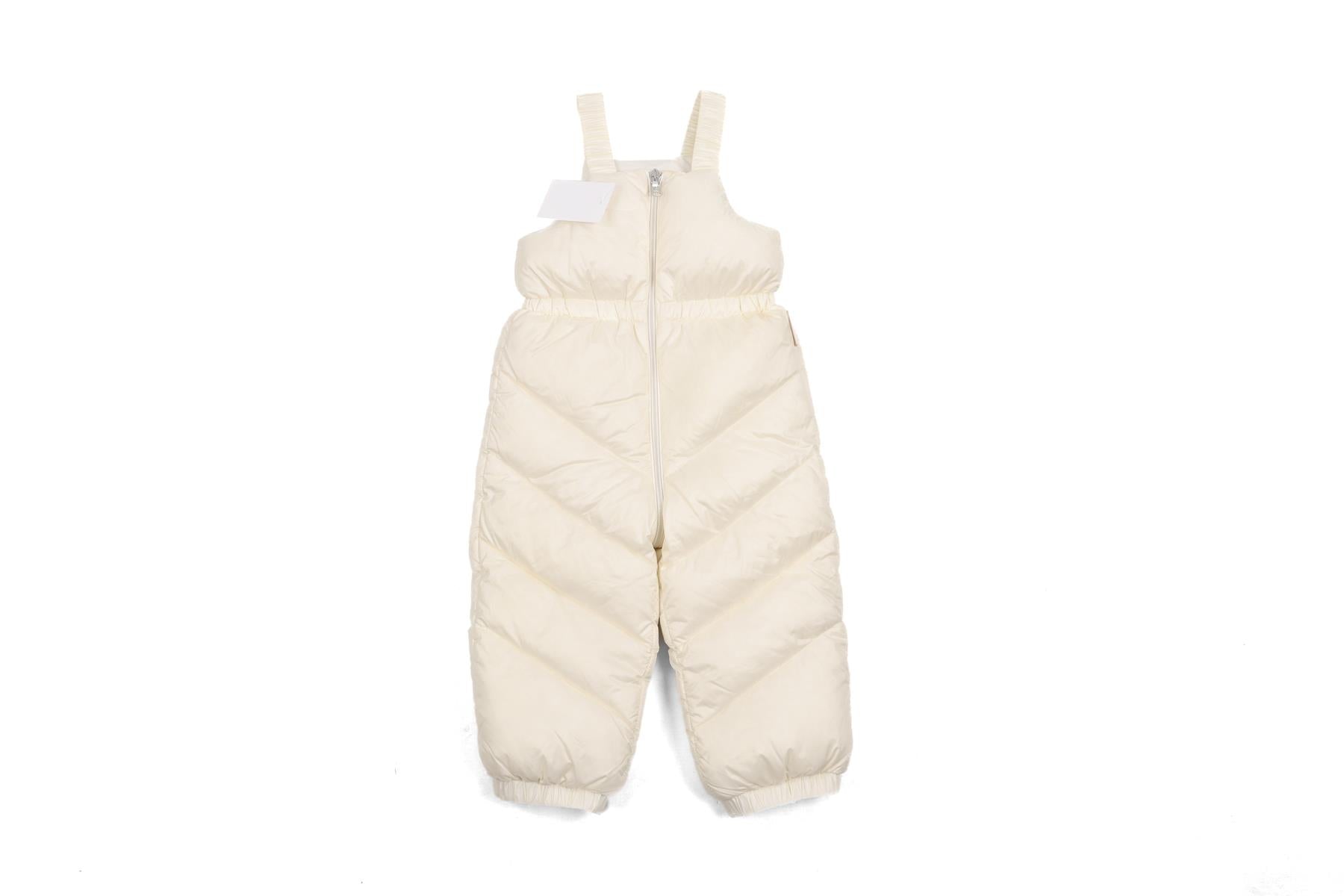 MONCLER WHITE BABY GIRLS SALOPETTES 12-18 MONTHS