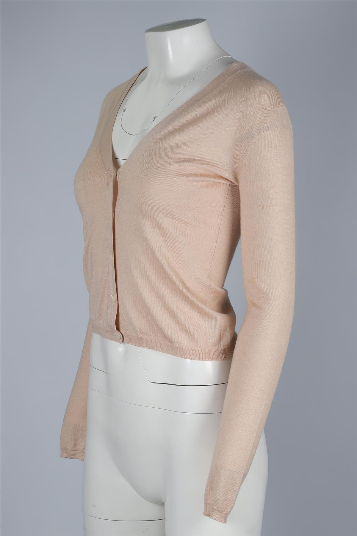 MIU MIU TAN CASHMERE CARDIGAN UK 10