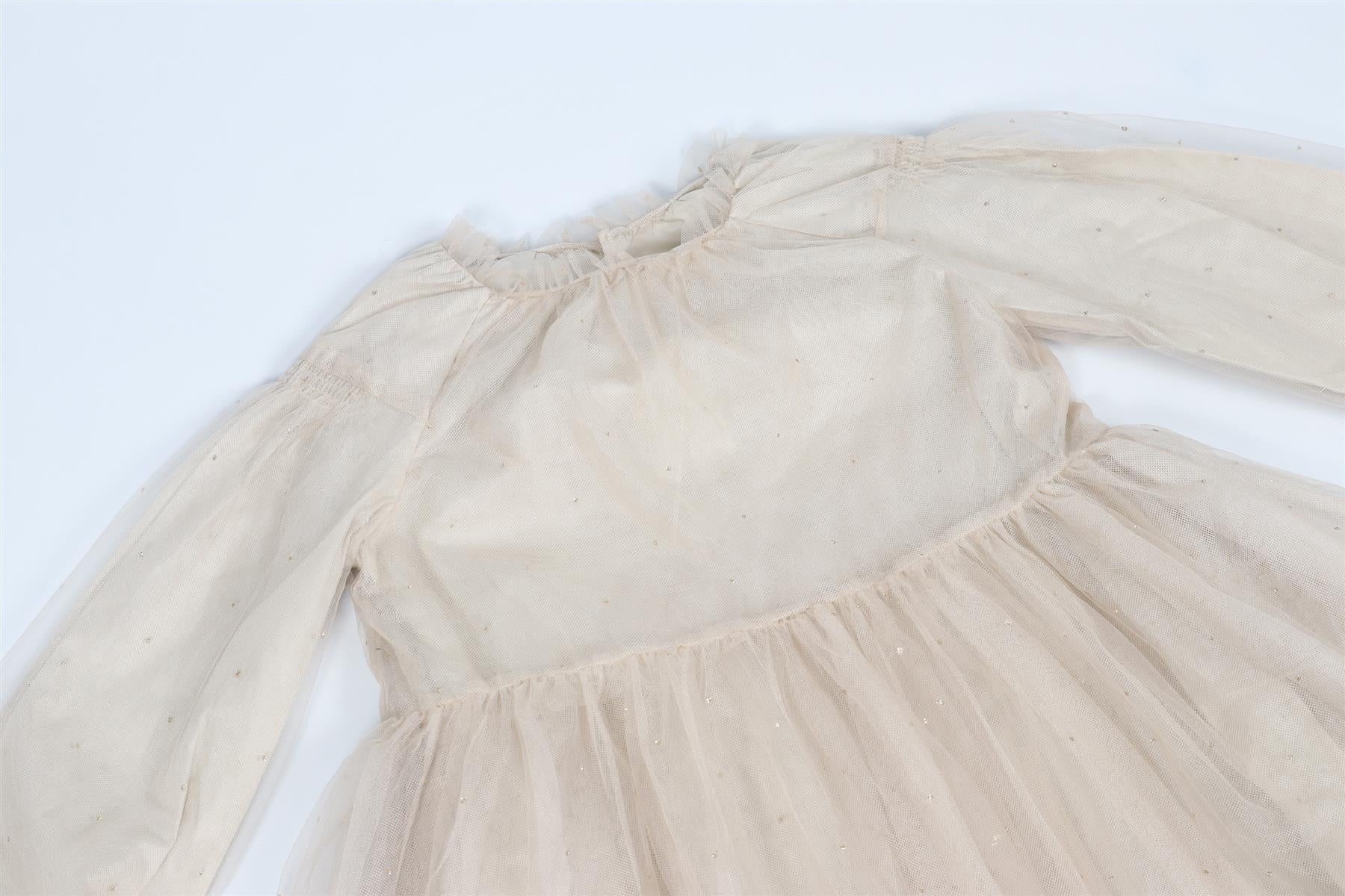 BONPOINT BEIGE KIDS GIRLS TULLE DRESS 10 YEARS