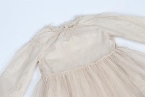 BONPOINT BEIGE KIDS GIRLS TULLE DRESS 10 YEARS