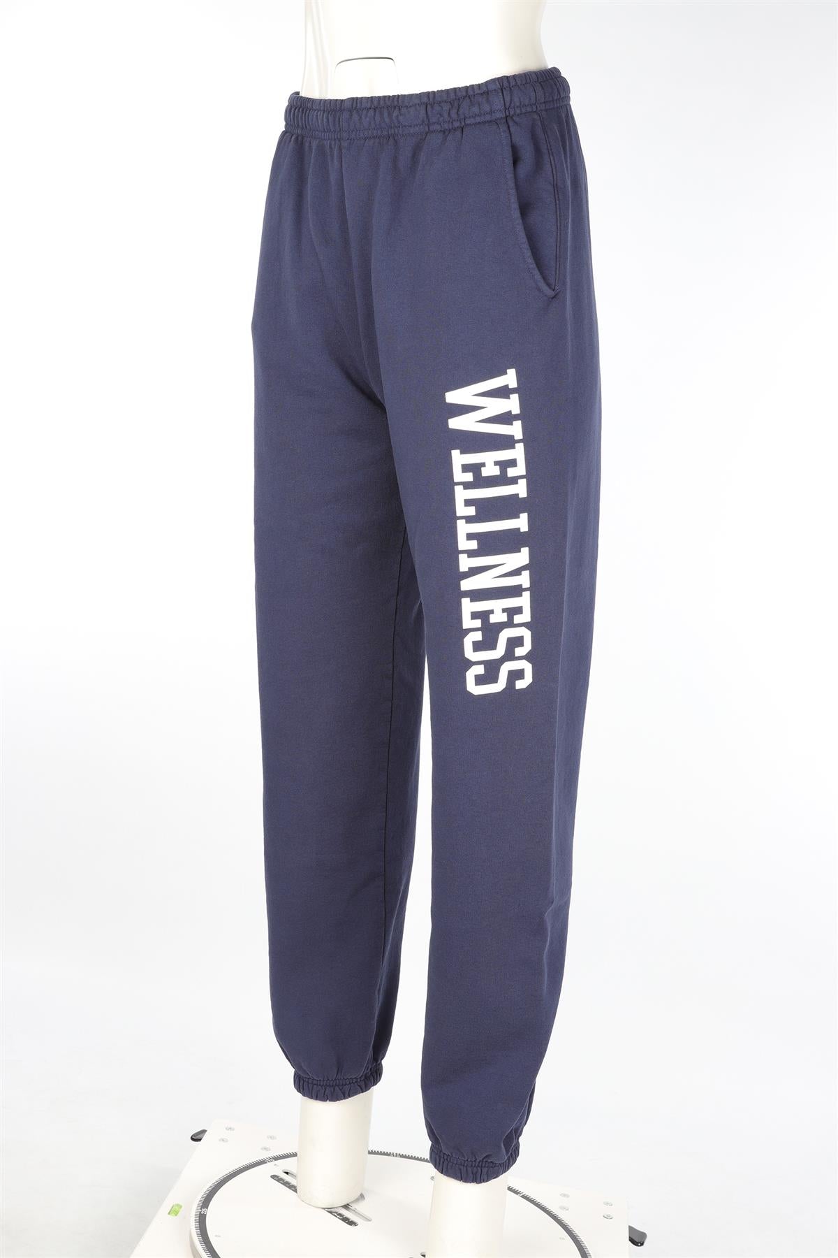 SPORTY & RICH NAVY COTTON TRACK PANTS LARGE