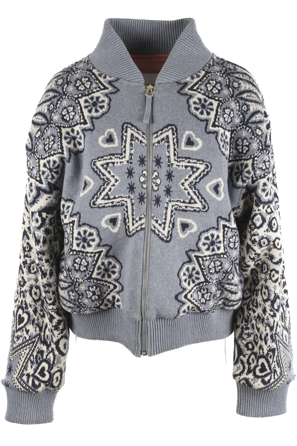 HAYLEY MENZIES BLUE KNIT JACKET XSMALL