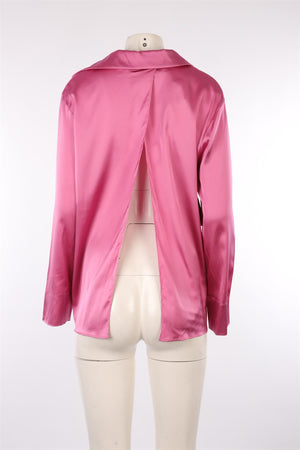 JACQUEMUS PINK SATIN SHIRT FR 40 UK 12