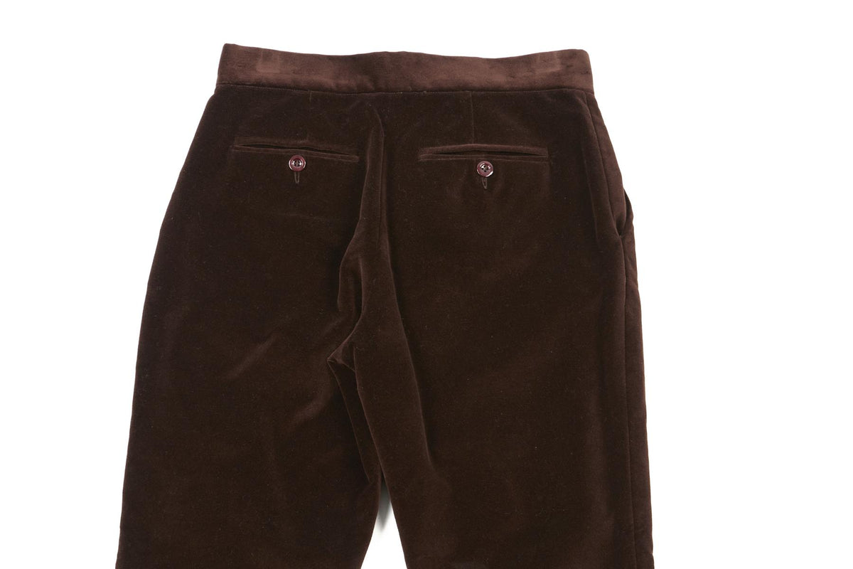 KIPPER BROWN VELVET FLARED PANTS UK 8