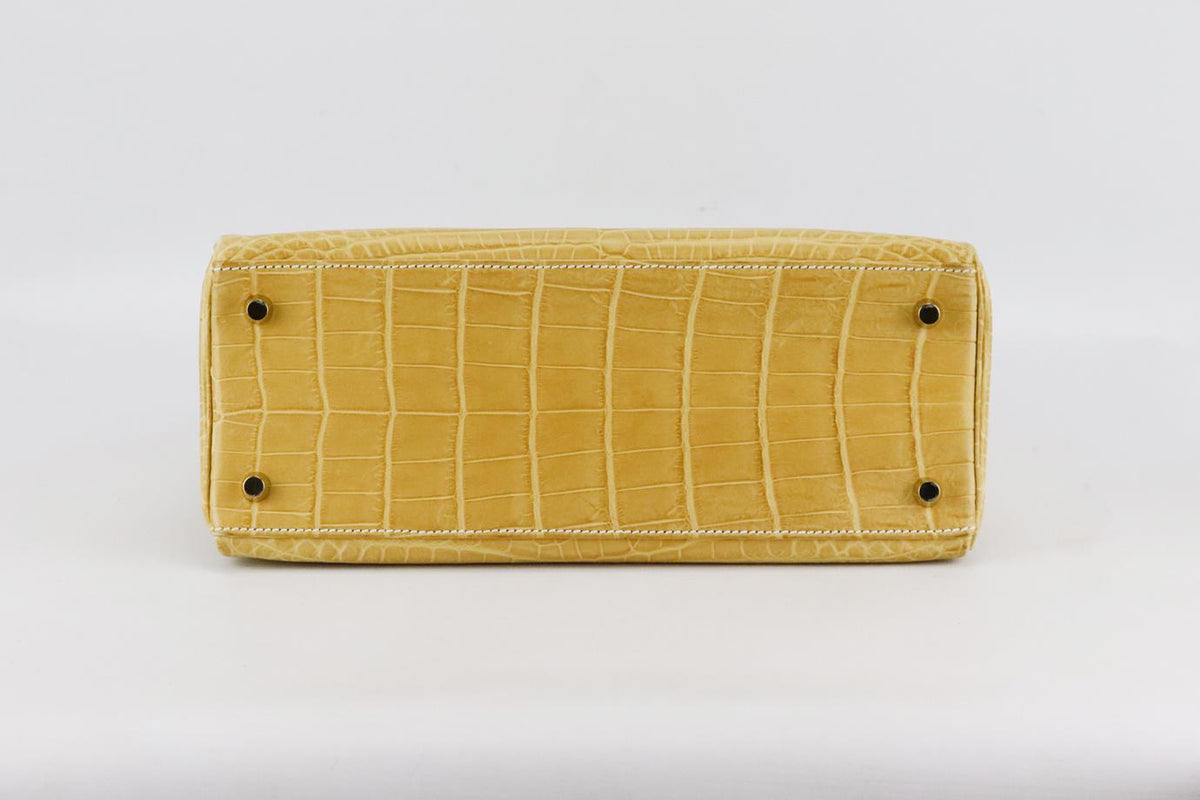 HERMÈS 2014 KELLY RETOURNE 28CM MATTE NILOTICUS CROCODILE LEATHER BAG