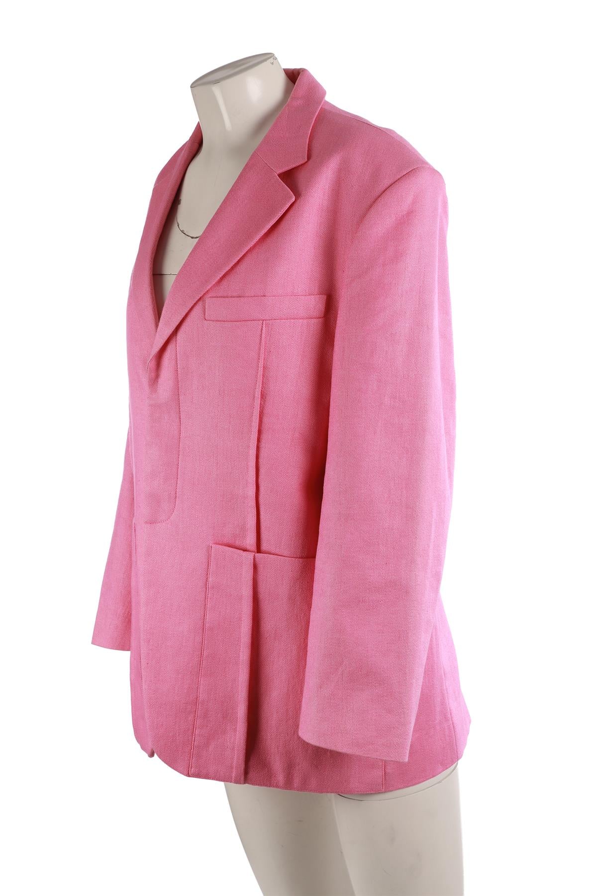 JACQUEMUS PINK LINEN BLAZER FR 38 UK 10