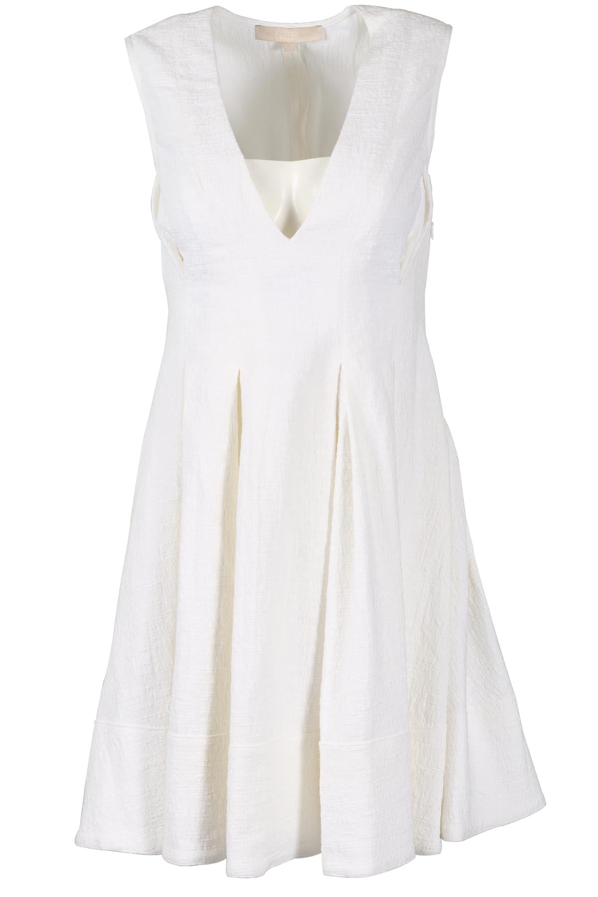 VANESSA BRUNO IVORY COTTON BLEND MINI DRESS SMALL