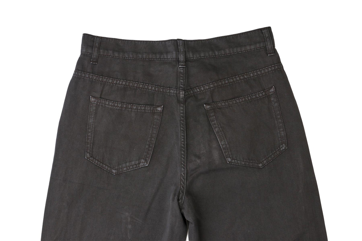BLACK COTTON STRAIGHT LEG PANTS