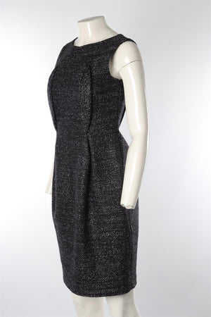 JIL SANDER NAVY WOOL MIDI DRESS EU 34 UK 6