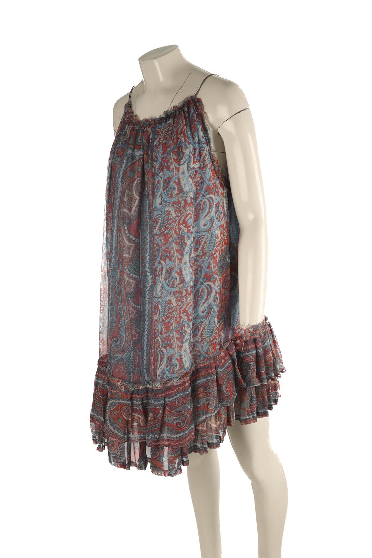 ISABEL MARANT BLUE SILK MINI DRESS FR 36 UK 8