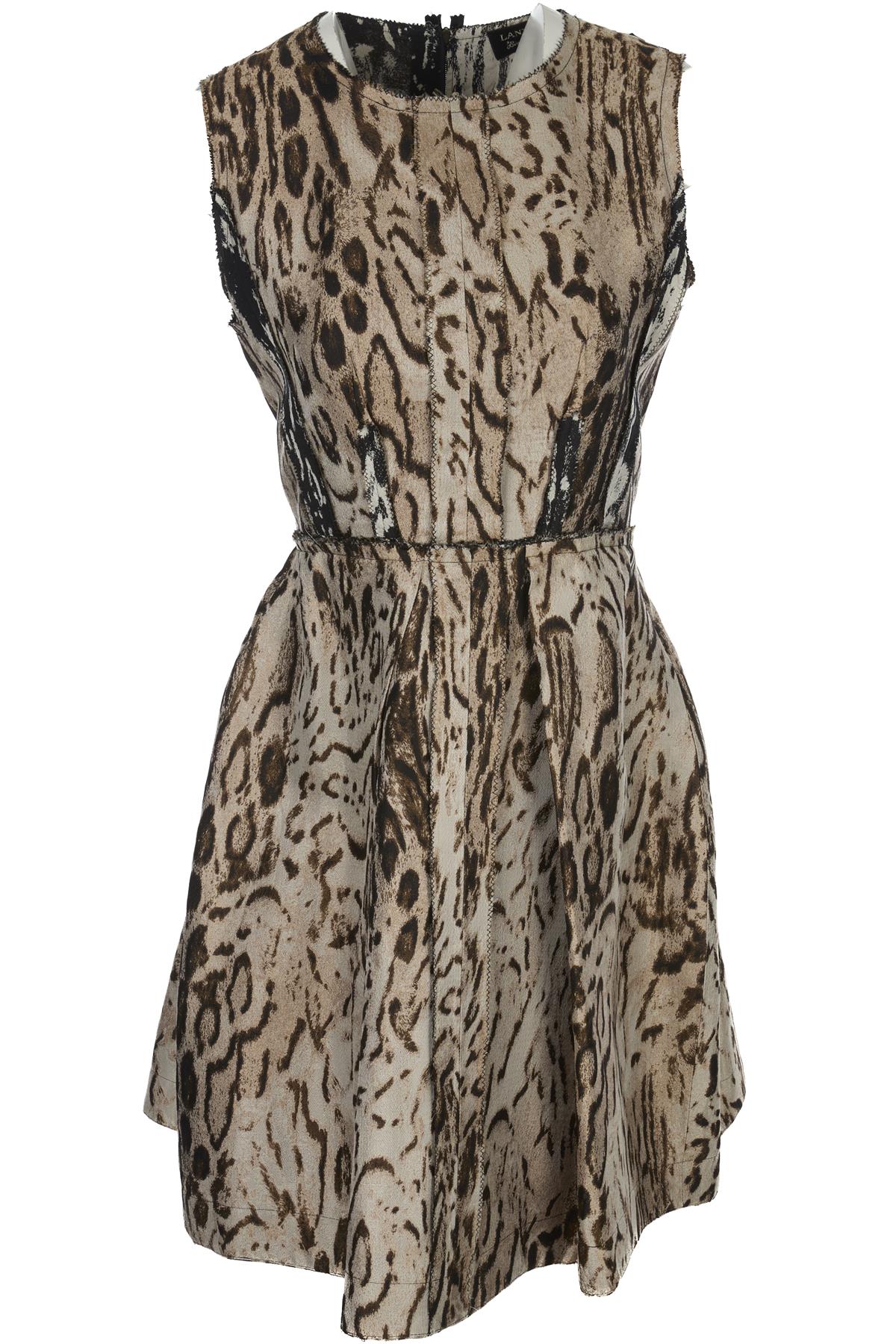 LANVIN BEIGE 2010 SILK MINI DRESS FR 36 UK 8