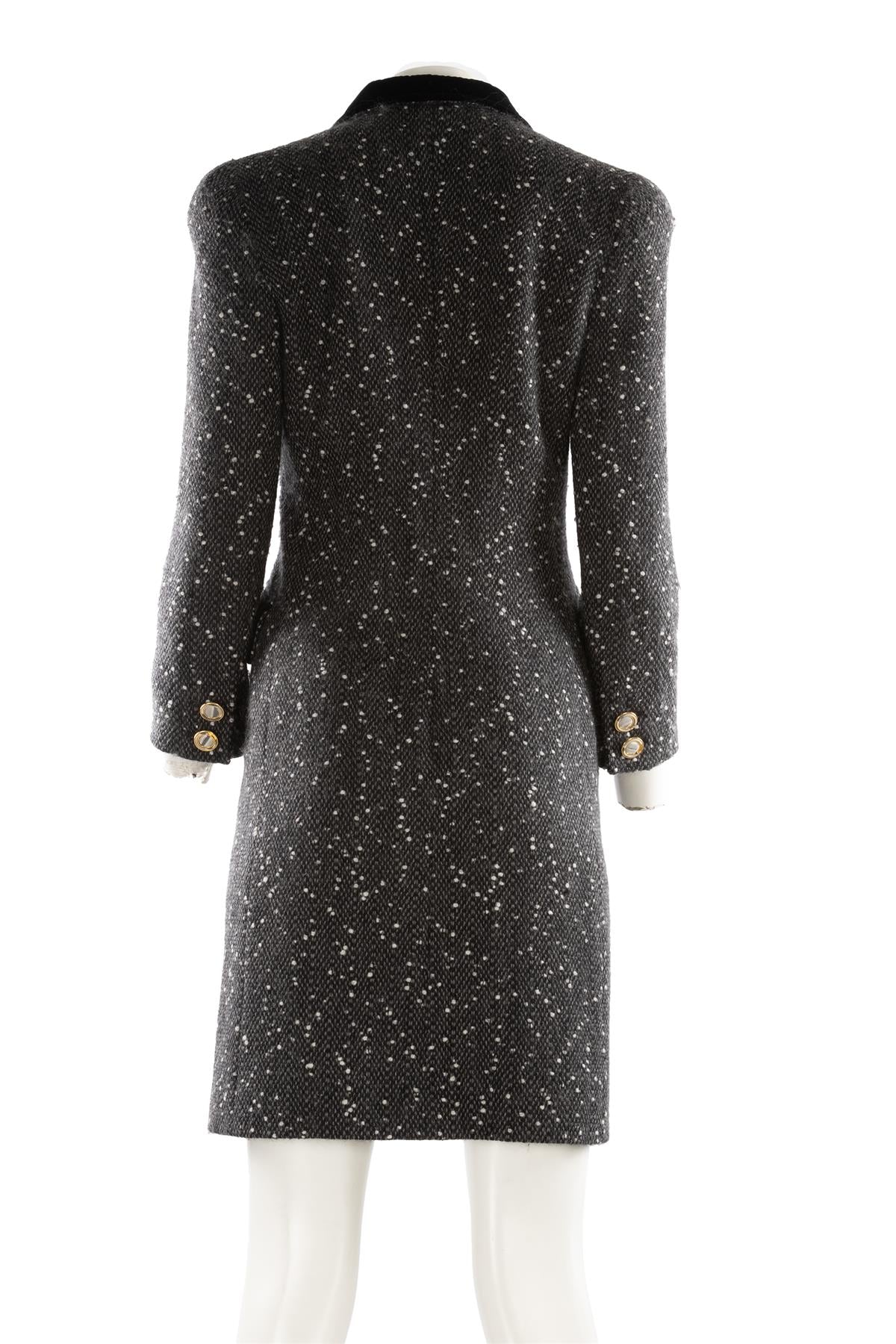 FONTANA COUTURE GREY WOOL COAT IT 40 UK 8