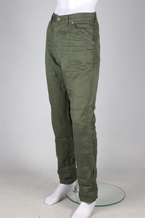 JUNYA WATANABE + COMME DES GARCONS GREEN MEN'S LINEN STRAIGHT LEG PANTS LARGE