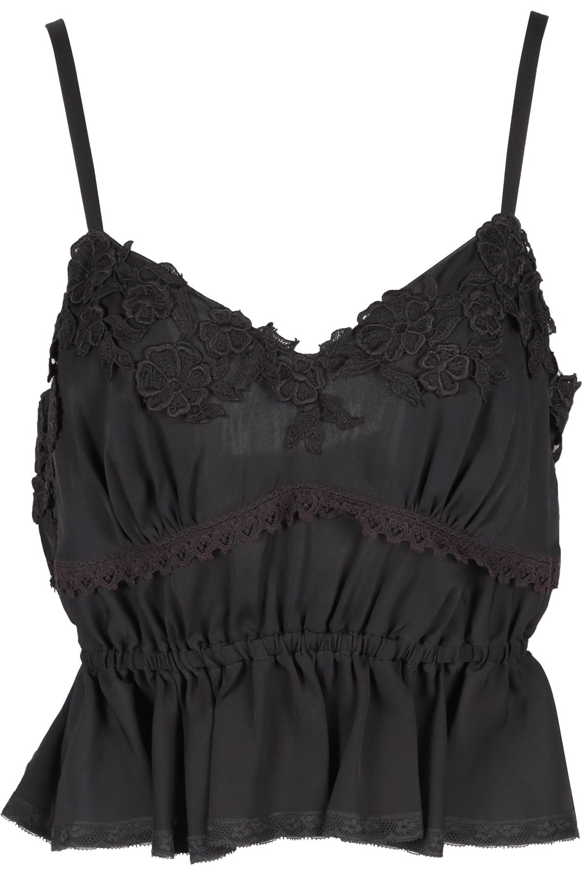 DOLCE & GABANNA BLACK SILK TOP IT 46 UK 14