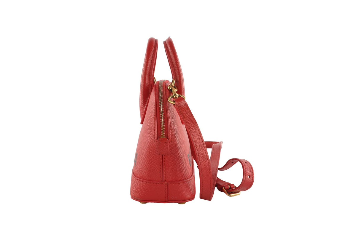 BALENCIAGA RED VILLE XXS LEATHER SHOULDER BAG