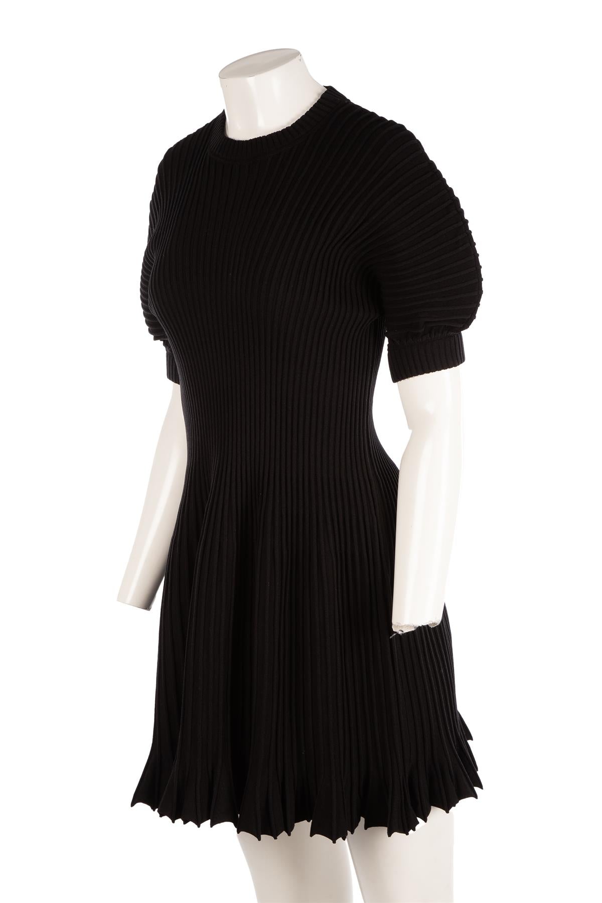 ULLA JOHNSON BLACK KNIT MINI DRESS MEDIUM