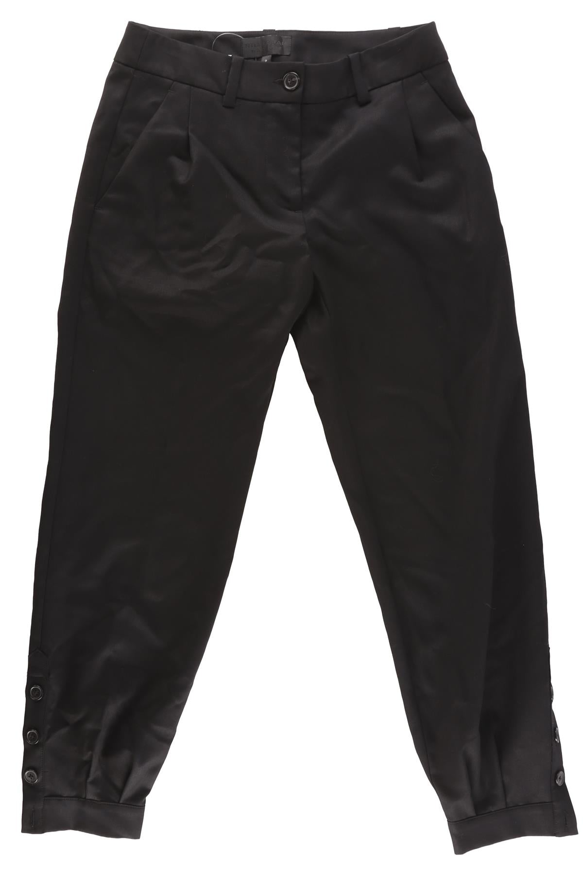 NILI LOTAN BLACK WOOL TAPERED PANTS US 2 UK 6