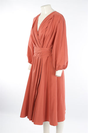 WEEKEND MAXMARA CORAL SATIN MAXI DRESS MEDIUM