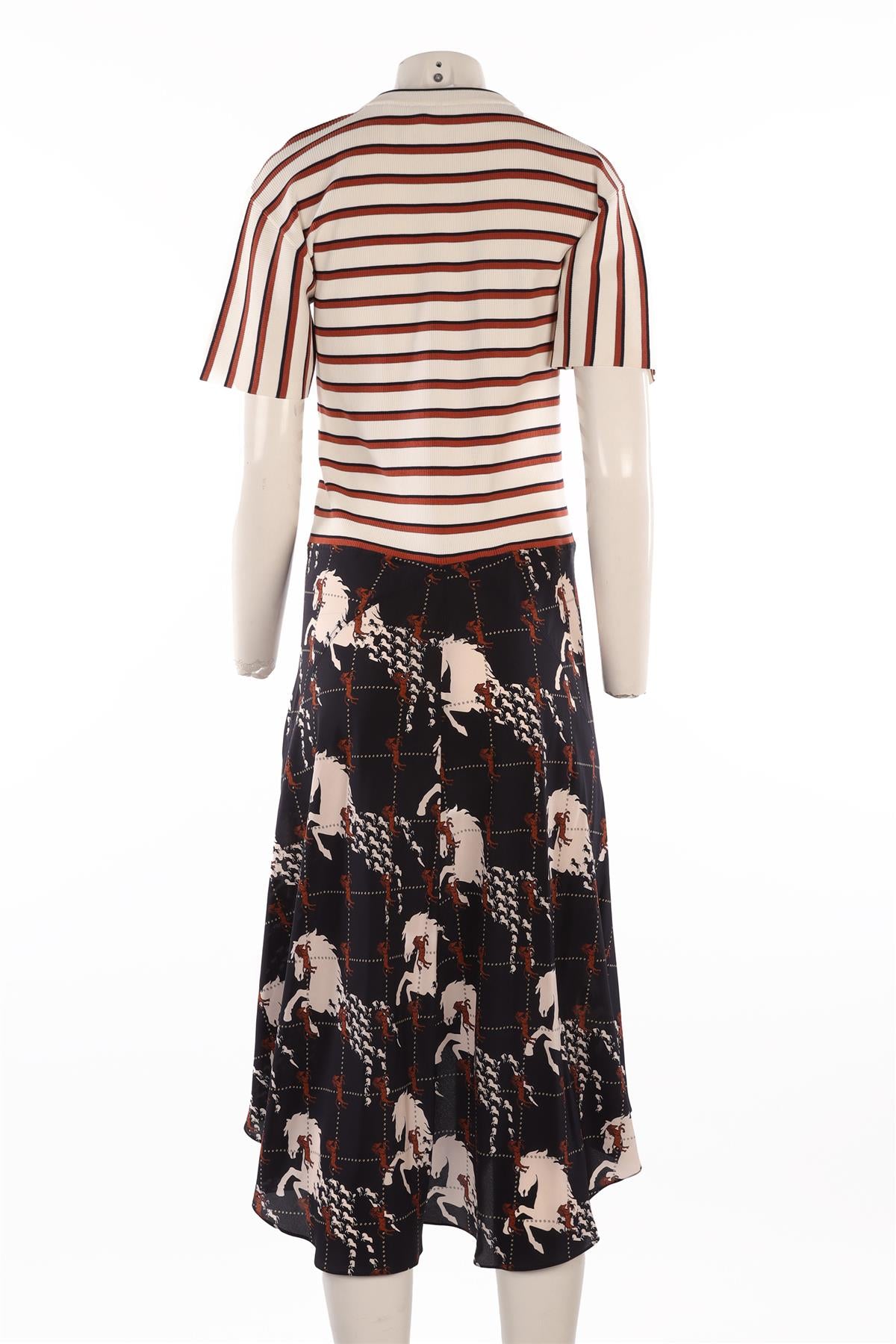 CHLOÉ MULTI SILK MIDI DRESS MEDIUM