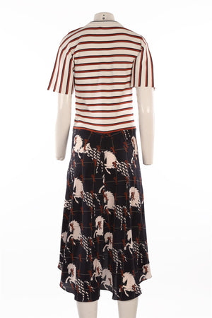CHLOÉ MULTI SILK MIDI DRESS MEDIUM