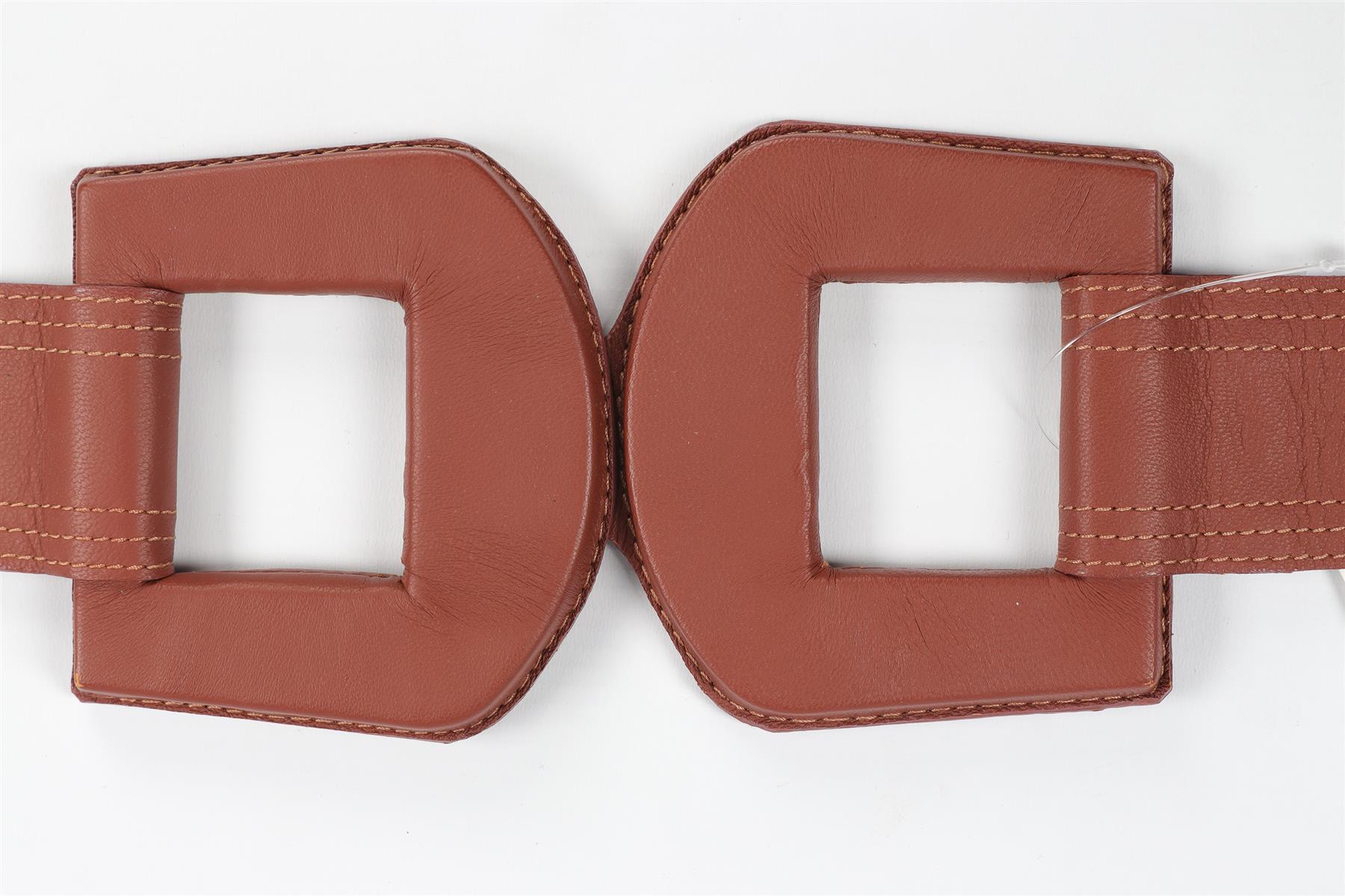 JOHANNA ORTIZ BROWN LEATHER WAIST BELT US 4 UK 8