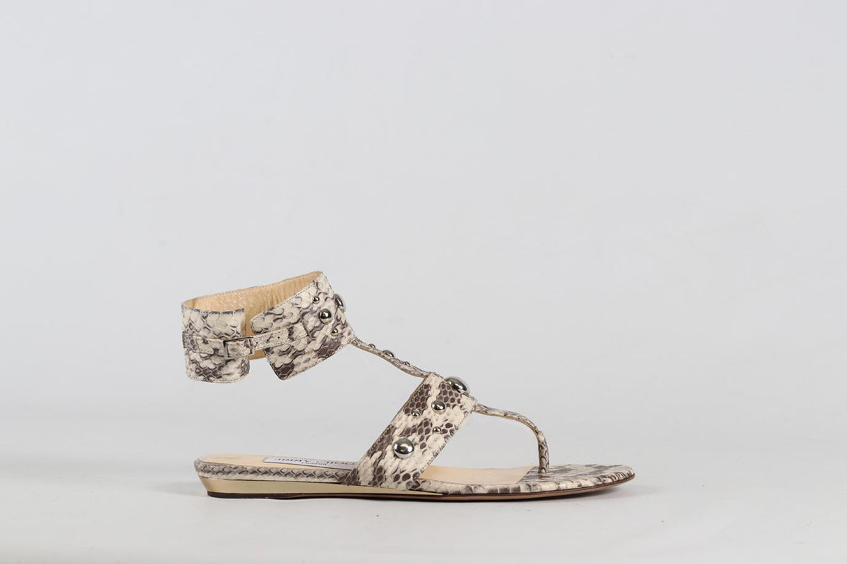 JIMMY CHOO PYTHON SANDALS EU 38.5 UK 5.5 US 8.5