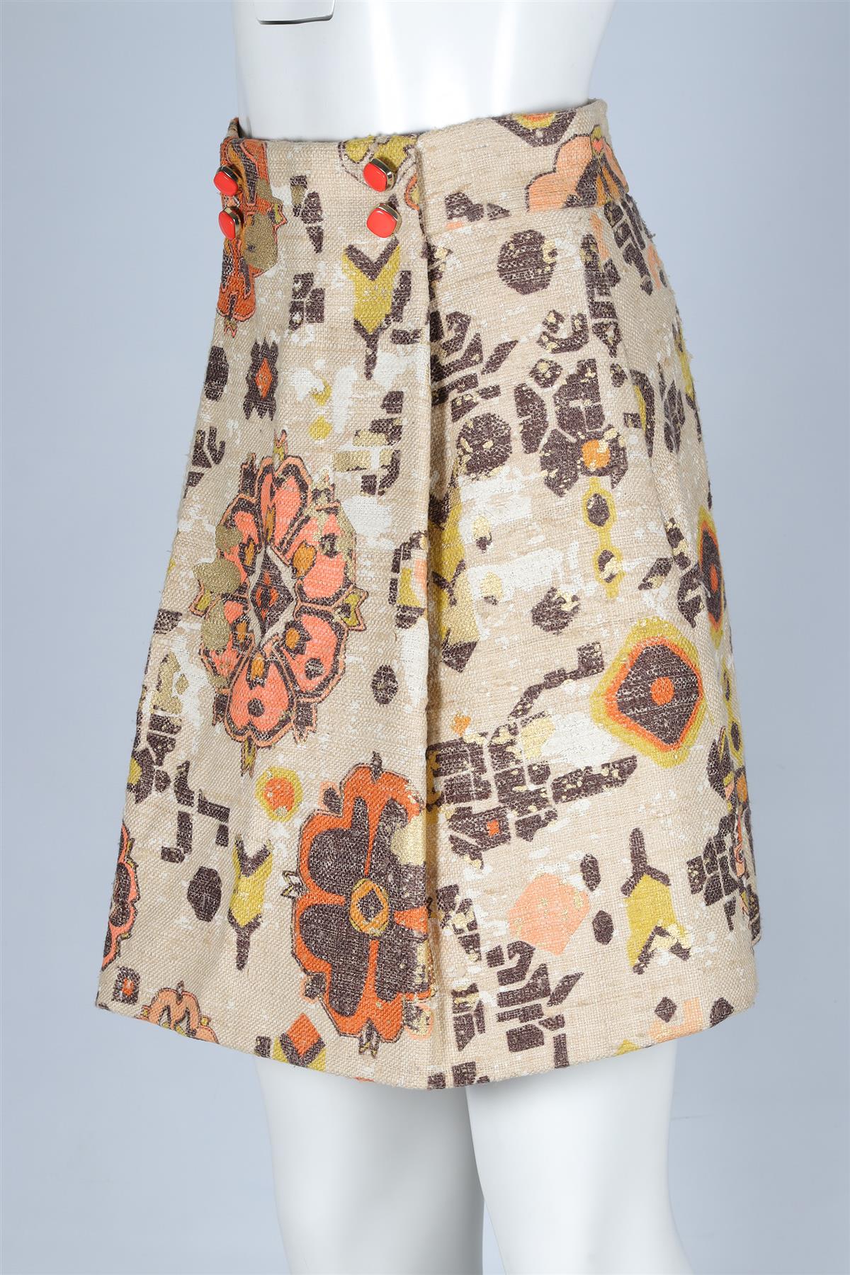 CHLOÉ BEIGE SILK MINI SKIRT FR 38 UK 10