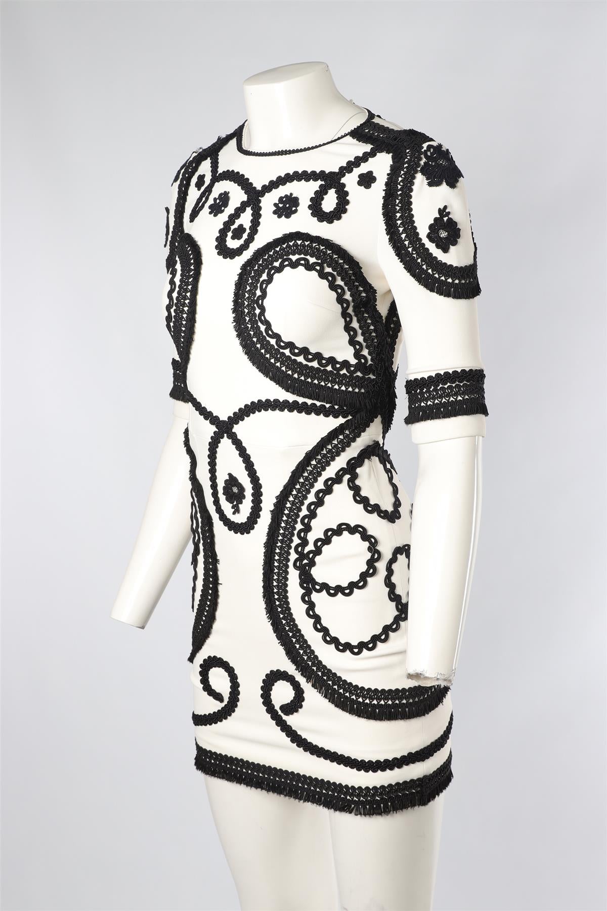 DOLCE & GABBANA IVORY COTTON MINI DRESS IT 38 UK 6