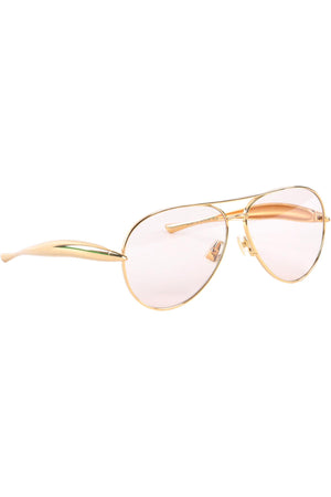 BOTTEGA VENETA GOLD FRAME SUNGLASSES