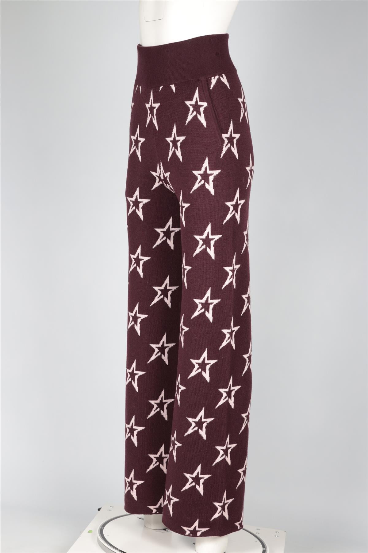 PERFECT MOMENT BURGUNDY WOOL WIDE LEG PANTS LARGE