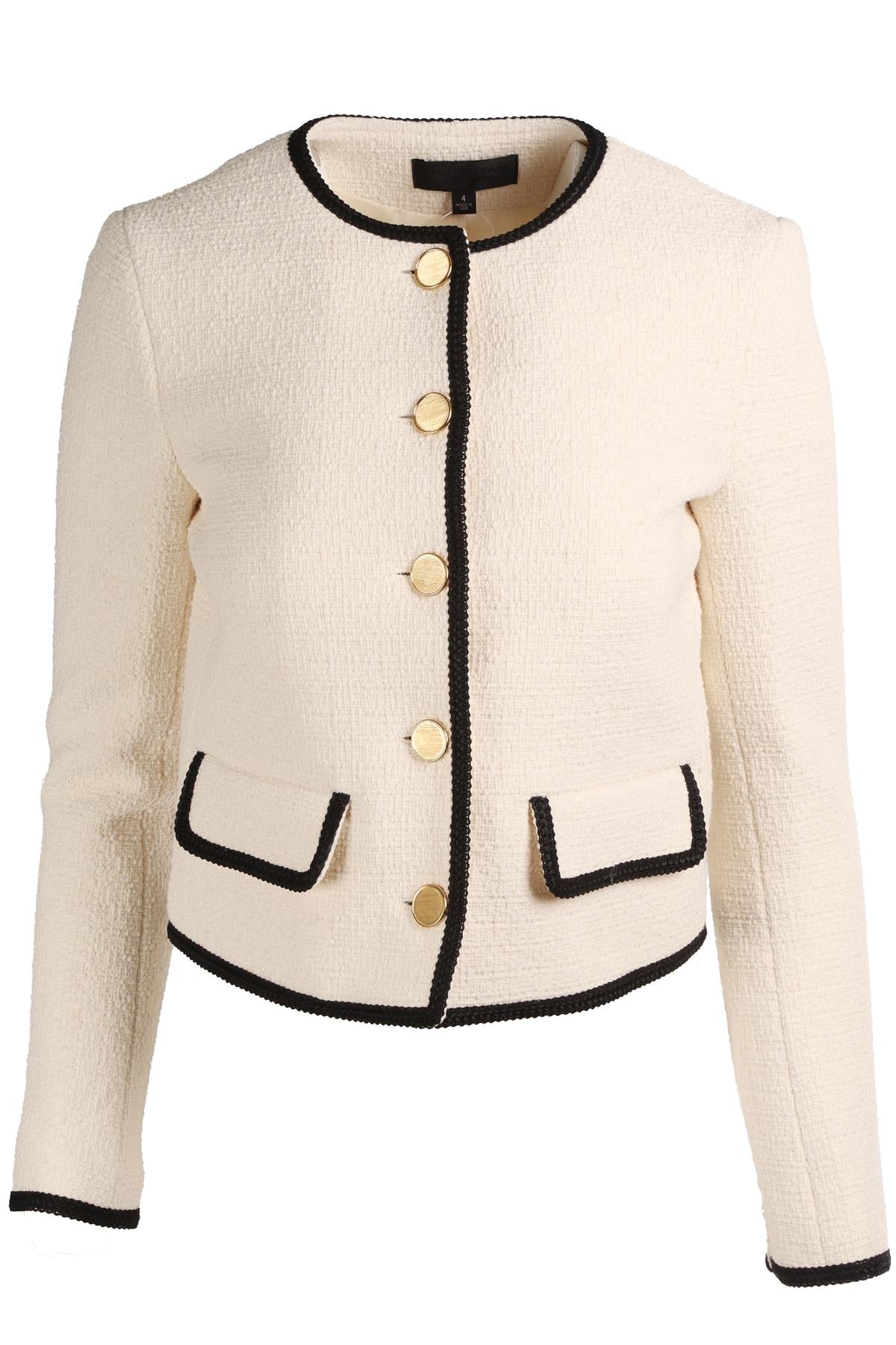 NILI LOTAN CREAM COTTON JACKET US 4 UK 8