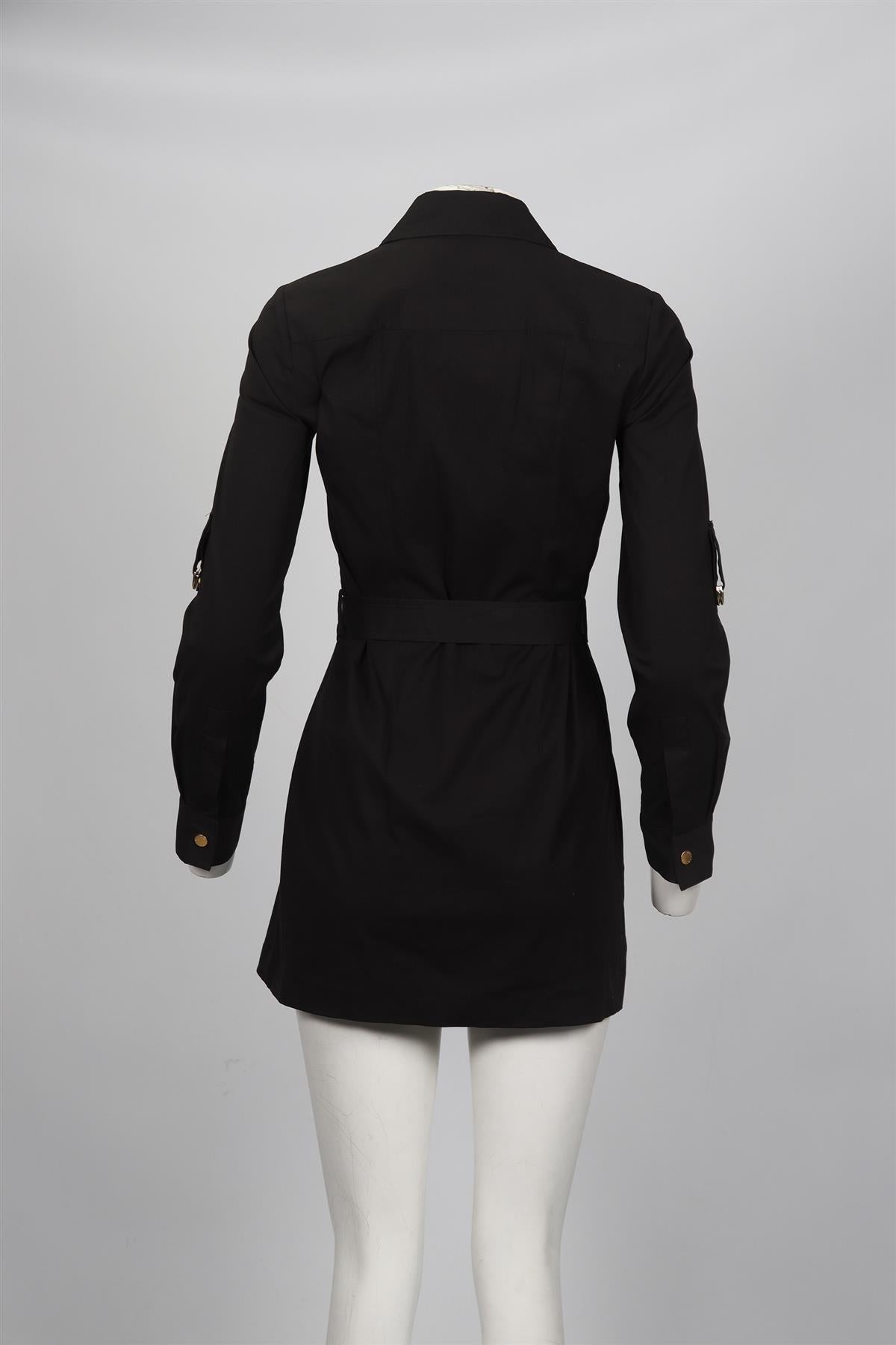 MICHAEL KORS BELTED COTTON MINI DRESS US 2 UK 6